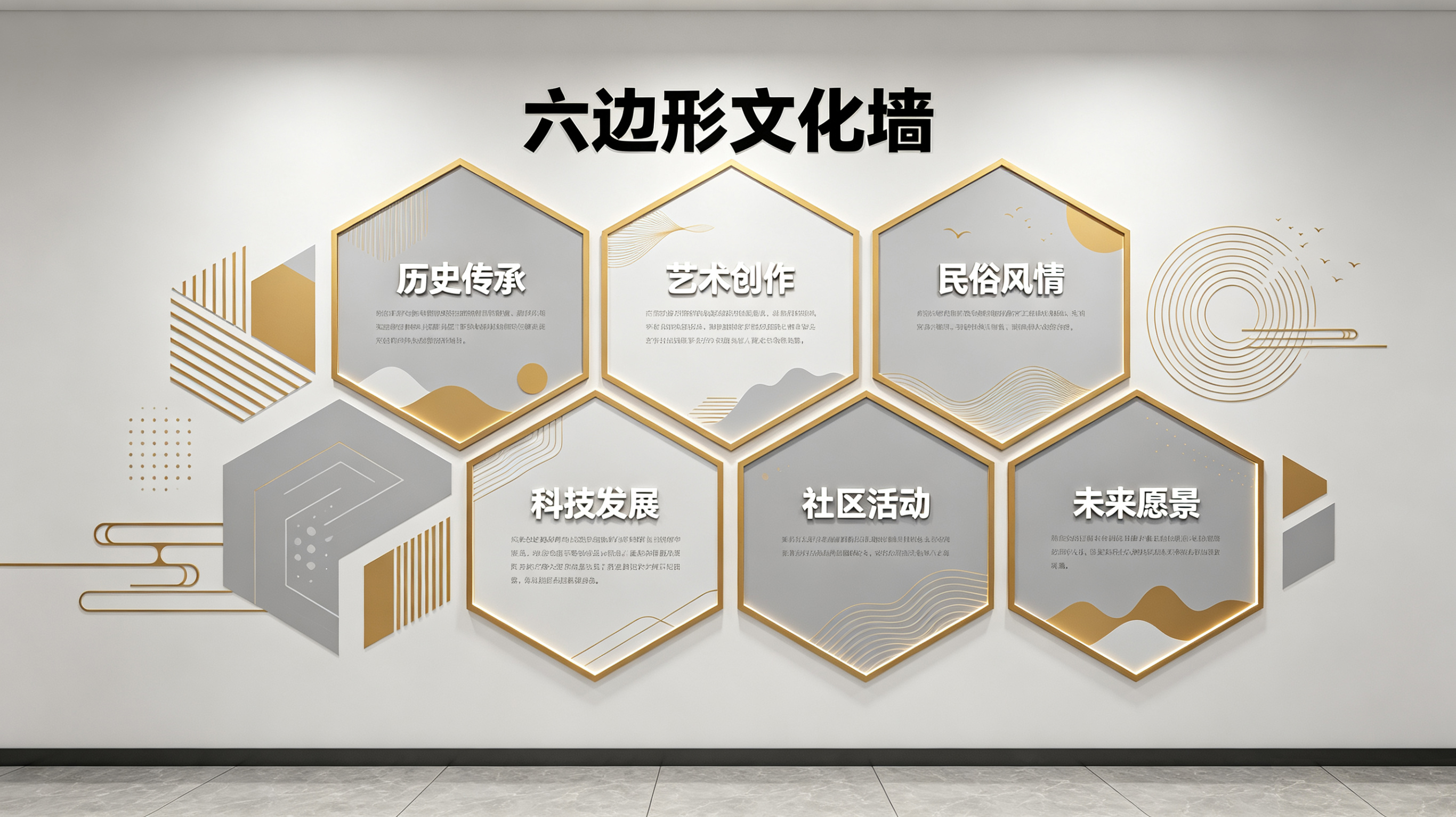 松潘企业文化墙 | 六边形信息美学